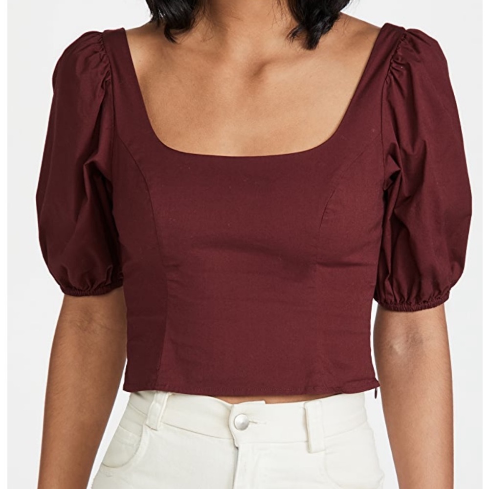 Staud Papaya Top in Tawny Port